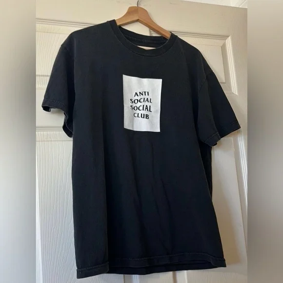 Anti Social Social Club | Shirts | Anti Social Social Club Assc Black White  Block Made In Usa T Shirt Large | Poshmark